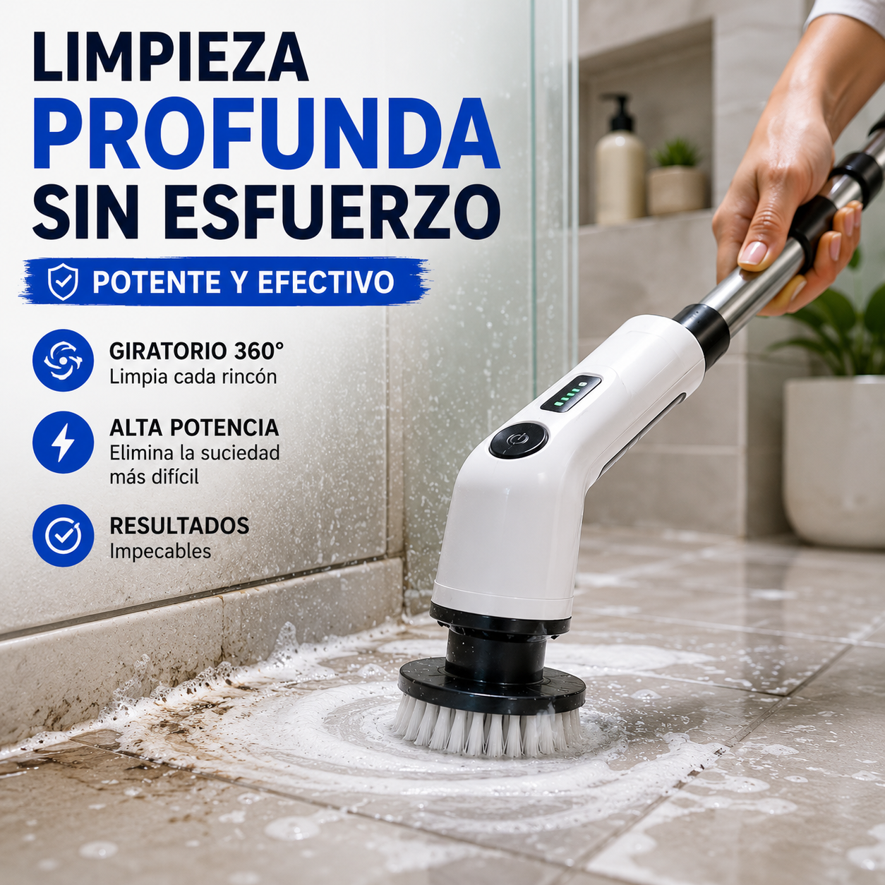CEPILLO DE LIMPIEZA ELÉCTRICO GIRATORIO E INALÁMBRICO 9 EN 1